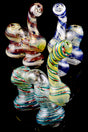 Color Changing Double Chamber Sherlock Bubbler - B872