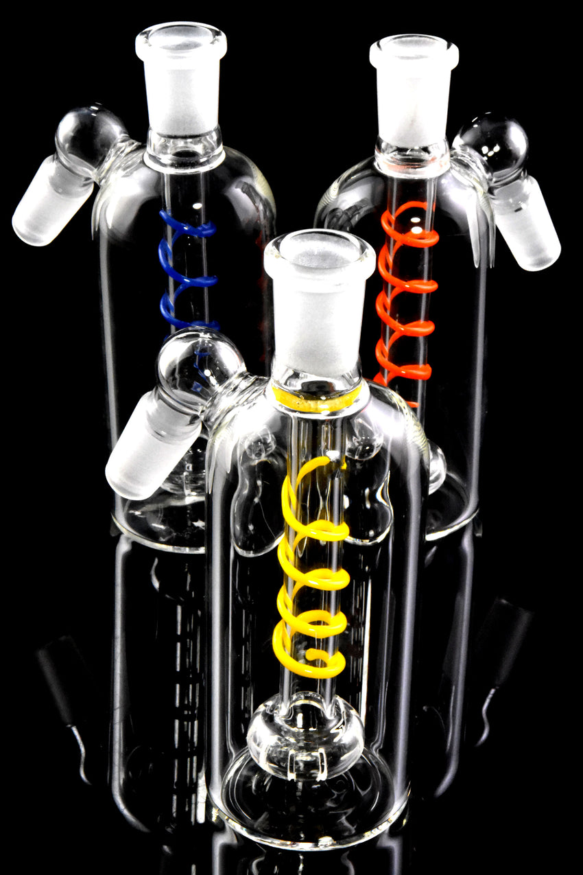 14.5mm Male to Female 45 Degree GoG Ash Catcher with Coil Showerhead Perc - BS803