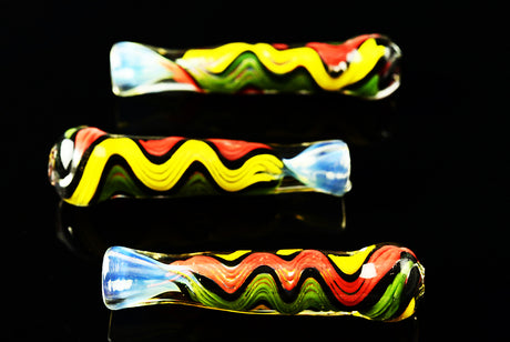 Color Changing Rasta Reverse Chillum - C179