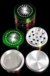4 Pc Diamond Cut Rasta Aluminum Grinder - G0423