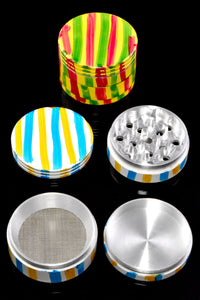 4 Part Multicolor Painted Stripe Aluminum Grinder - G0440