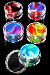 7ml Plastic Jar with Multicolor Silicone Insert - J0253