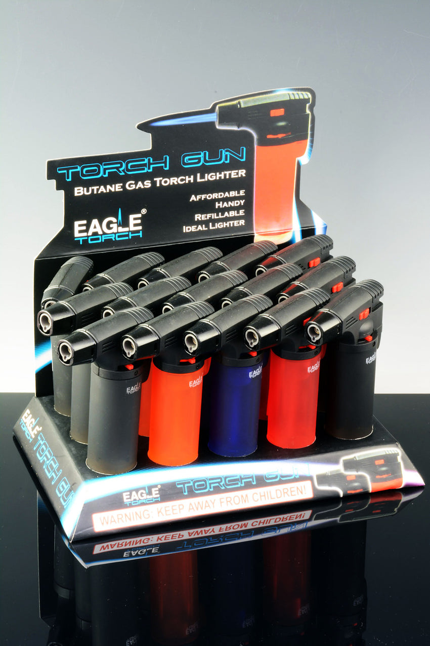 15 Pc Eagle Torch Gun Lighter Display - L133