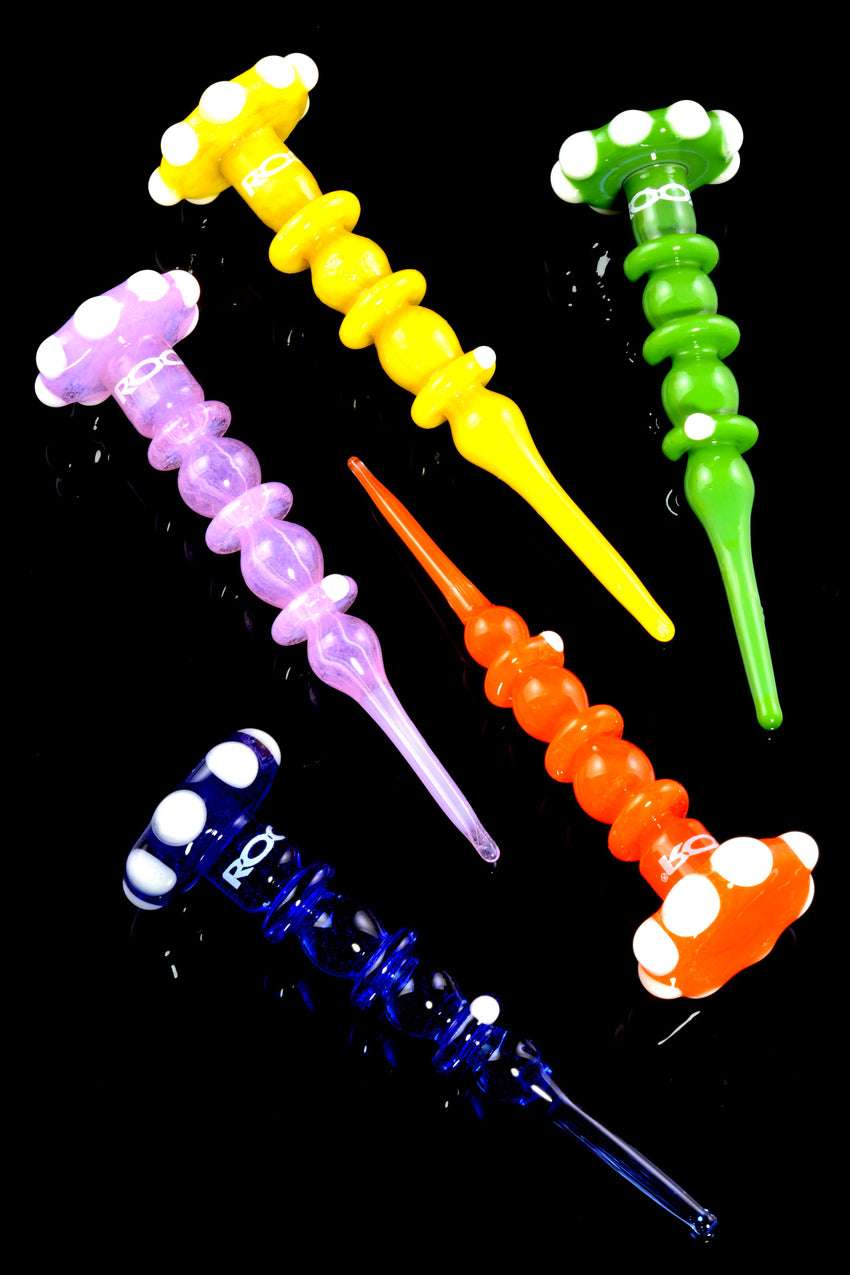 RooR Colored Glass Dab Tool with Crown Carb Cap - M0357