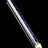Single violet-core glass bead pencil dab tool featuring blue eraser cap, striped ferrule, and precision glass point, displayed diagonally on black backdrop.