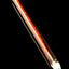 Single red-core glass pencil dab tool with vivid frit interior and precision glass tip, shown diagonally on reflective black background.