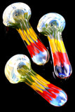 Color Changing Rasta Striped Glass Pipe - P0579