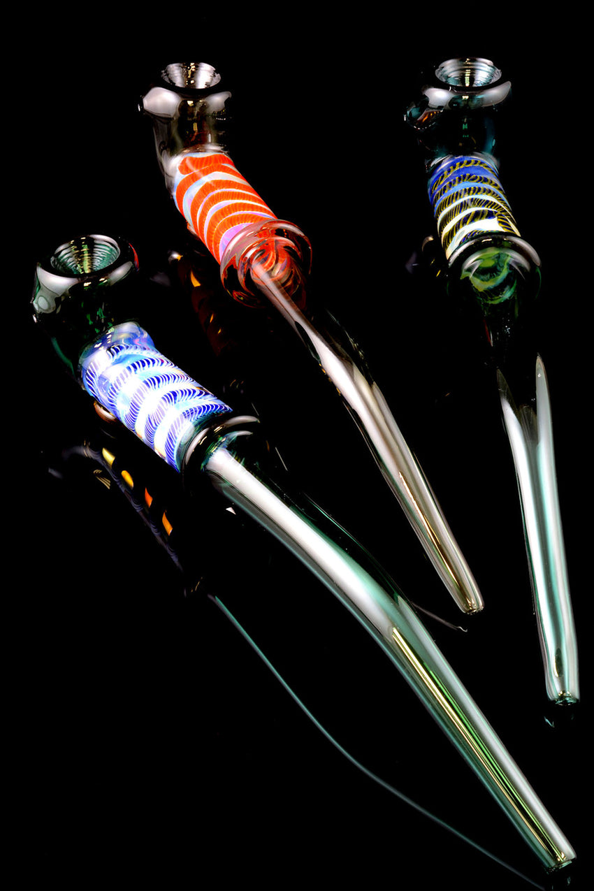 Long Color Changing Sherlock Glass Pipe - P1379
