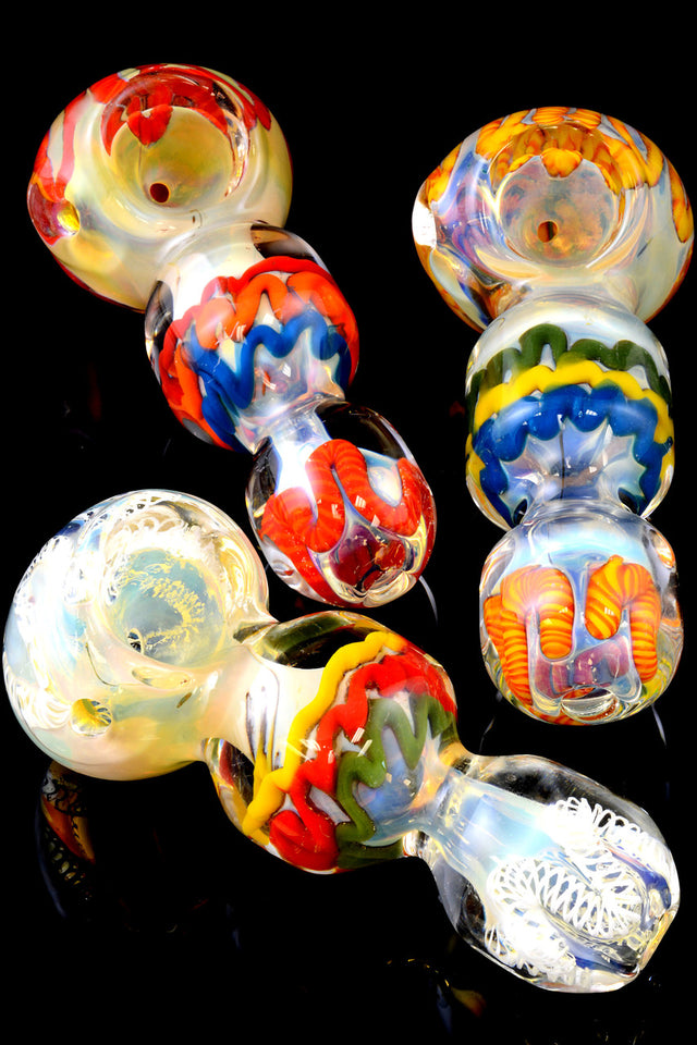 Thick Color Changing Striped Glass Pipe - P1383