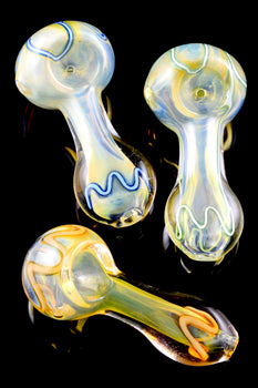 Small Color Changing Striped Glass Pipe - P1550