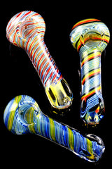 Color Changing Striped Glass Pipe - P1929