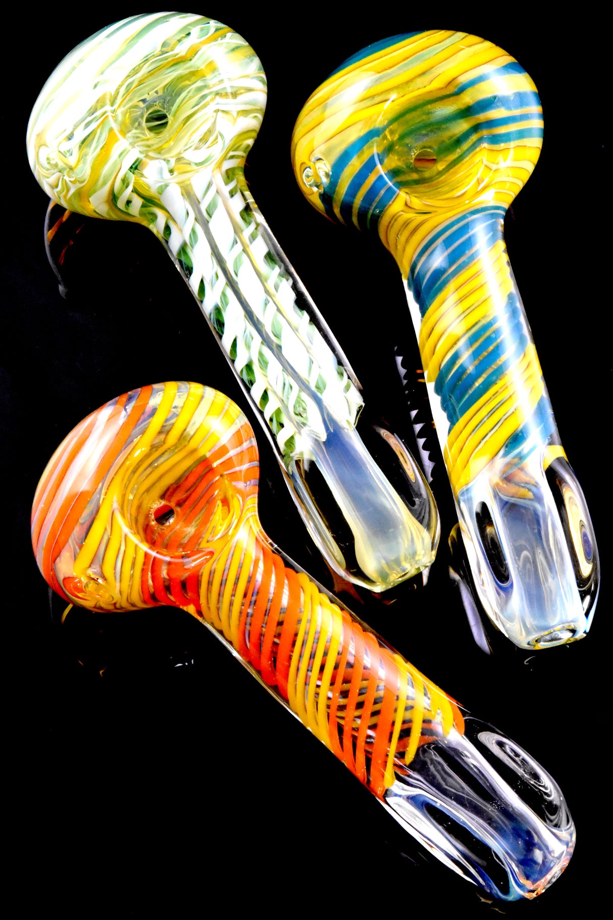 Color Changing Striped Glass Pipe - P1929