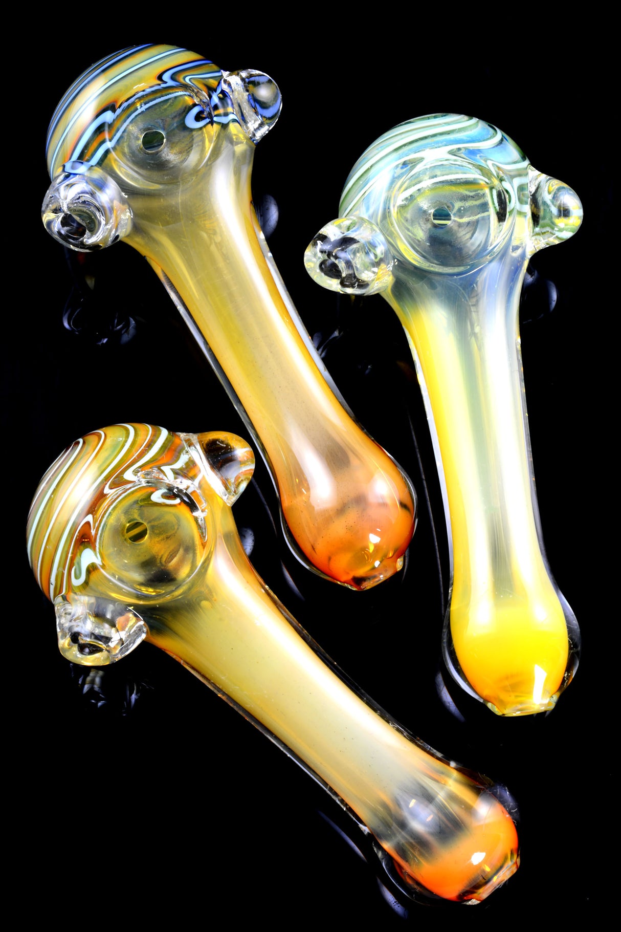 Color Changing Striped Glass Pipe - P2021