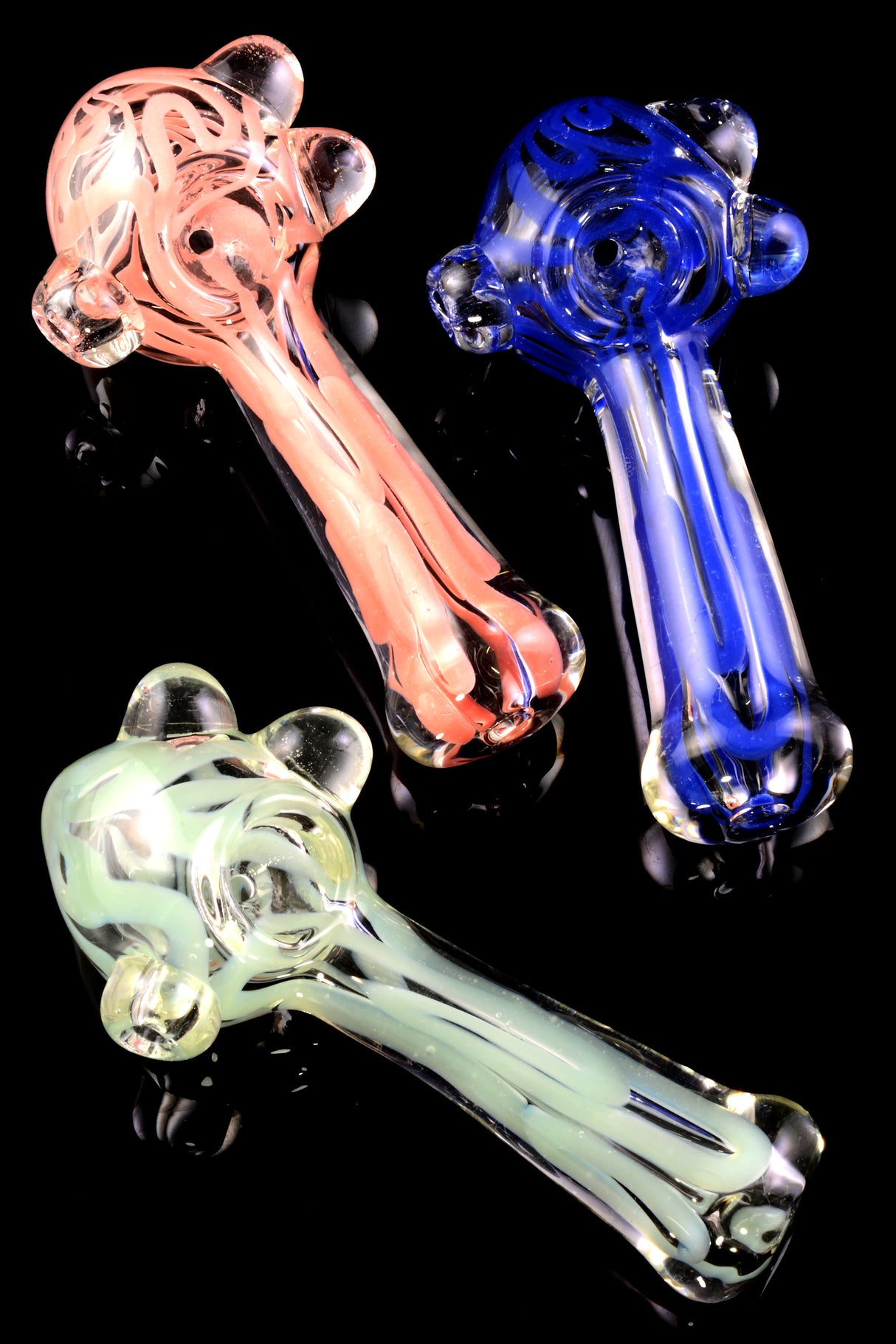 Thick Clear Striped Glass Pipe - P2170