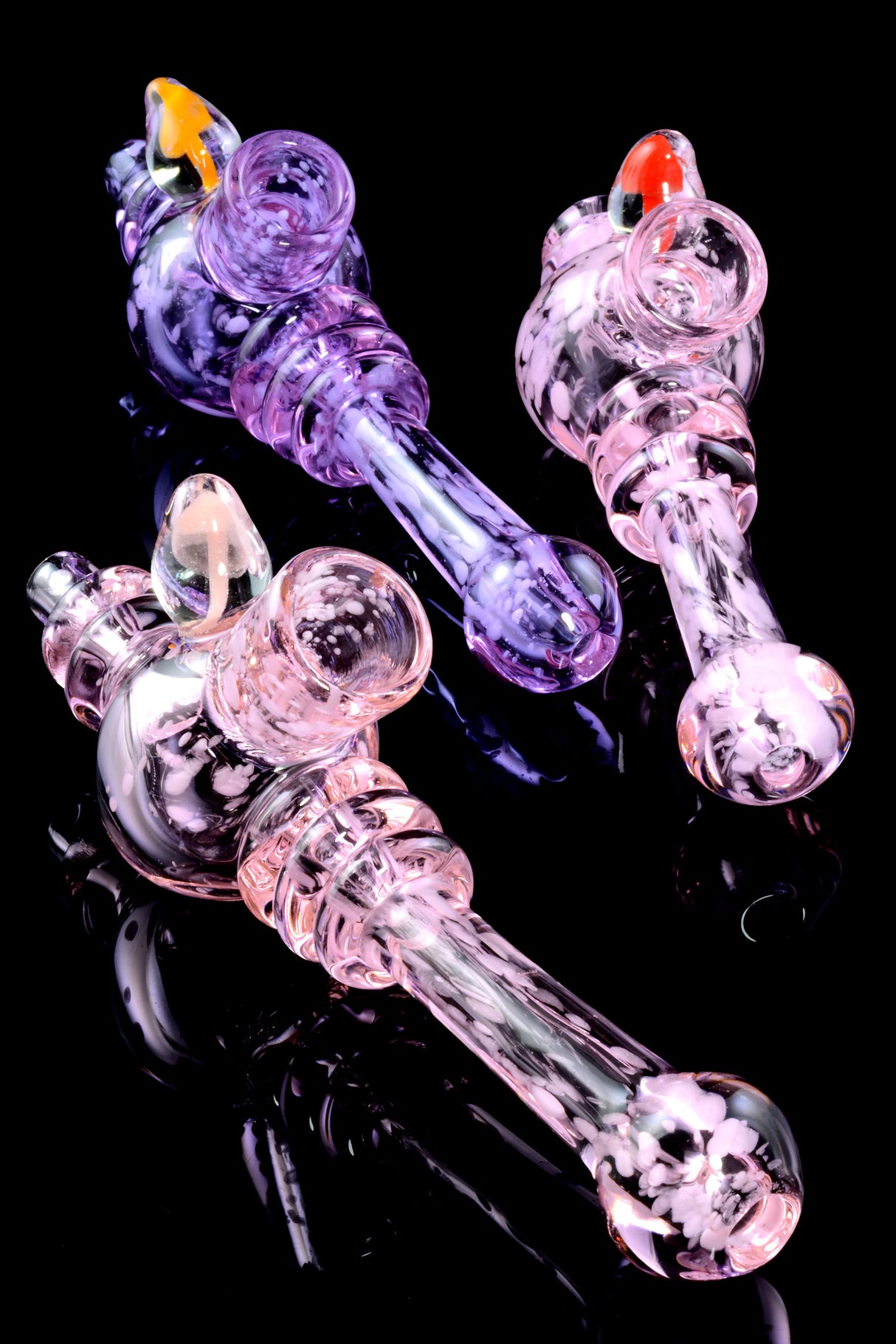5.5" Colored  Glass Steam Roller Frit Pipe - P2218