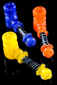 Colorful Frit Striped Glass Hammer Pipe - P2224