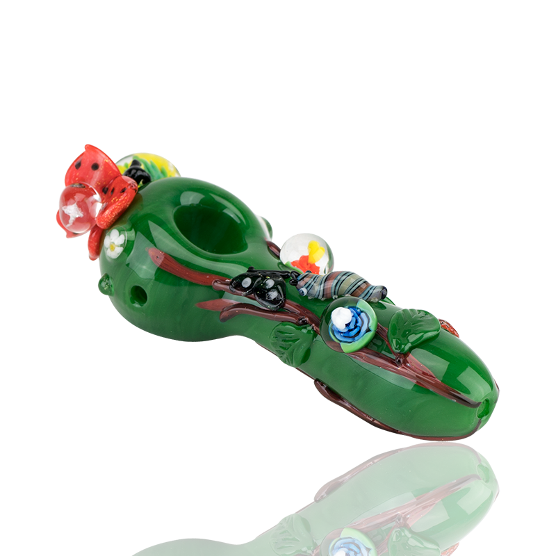 (US Made) 4.5" Small Garden Critters Spoon Pipe - P2392