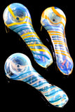 Small Color Changing Spiral Striped Glass Pipe - P2412