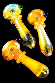 Gold Fumed Color Changing Ring Glass Pipe - P2434