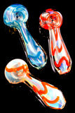Small Color Changing Squiggle Striped Glass Pipe - P2488