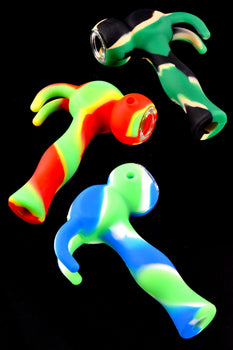 Multicolor Silicone Hammer Pipe with Glass Bowl - P2570