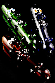 Unique Colored Glass Pickle Steam Roller Pipe - P2586