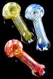 Small Spiral Striped Color Changing Glass Pipe - P2613