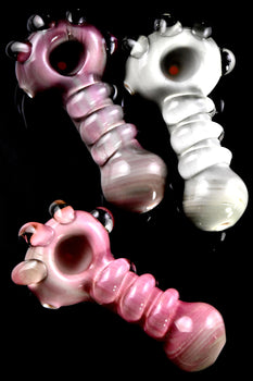 Silver Fumed Marble Glass Pipe - P2623