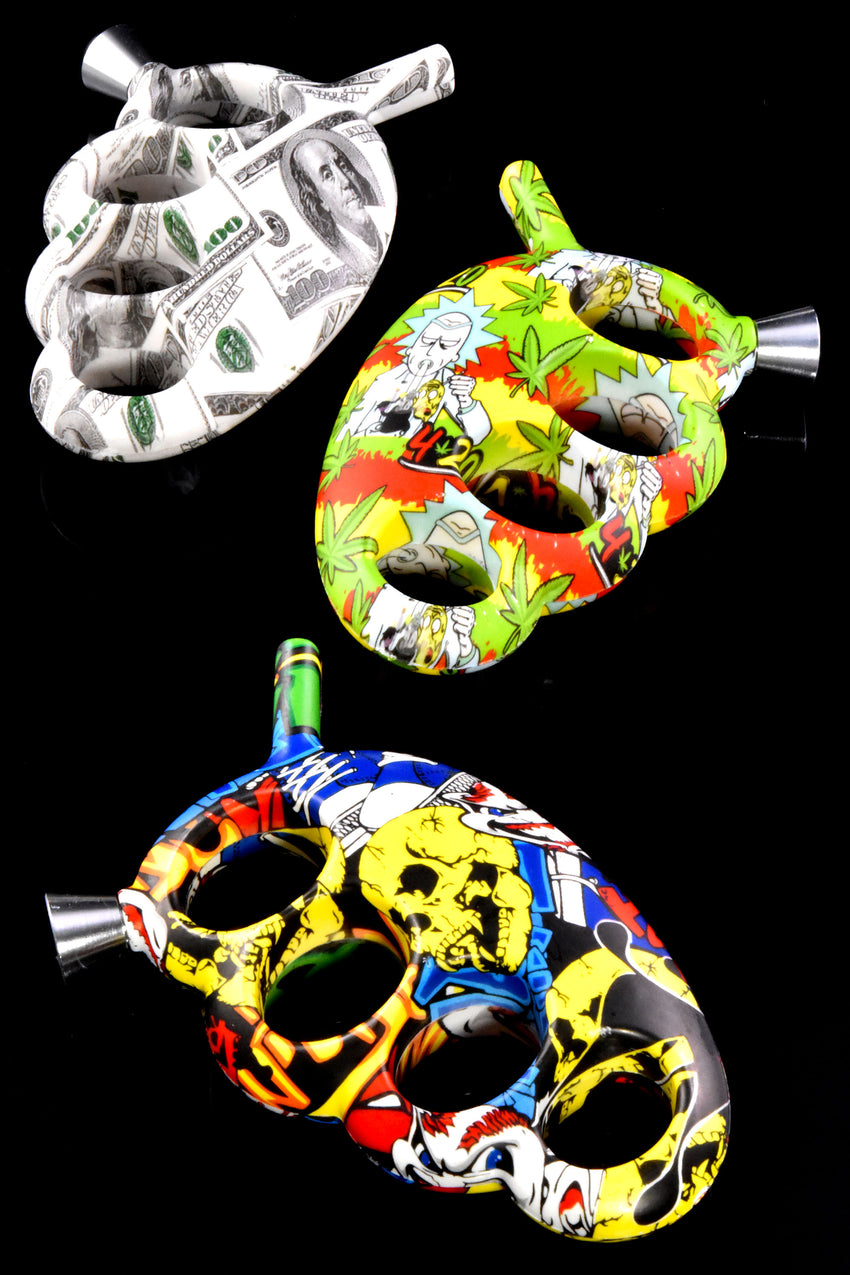 Colorful Plastic Decal Knuckle Pipe - P2646