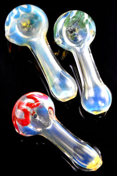 Small Striped Color Changing Glass Pipe - P2695