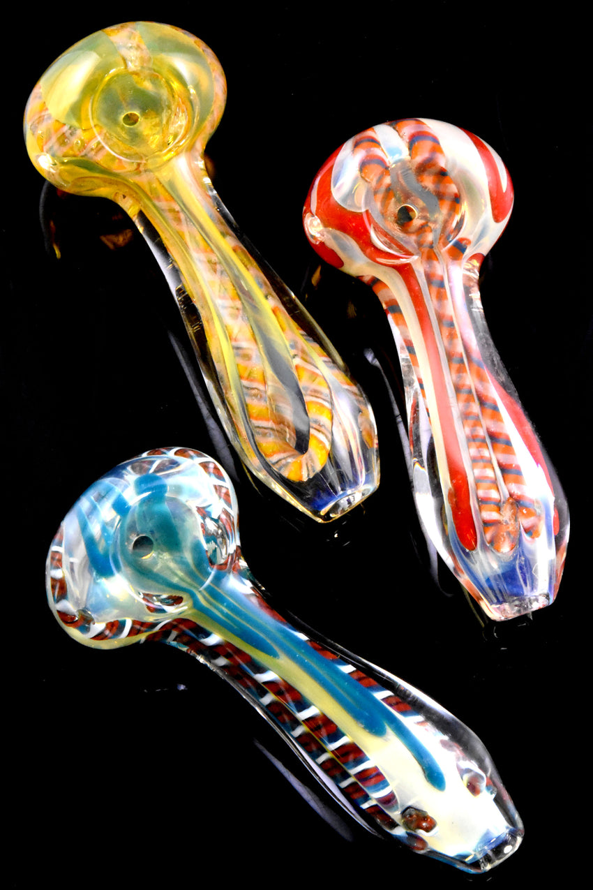 Colorful Striped Color Changing Glass Pipe - P2735
