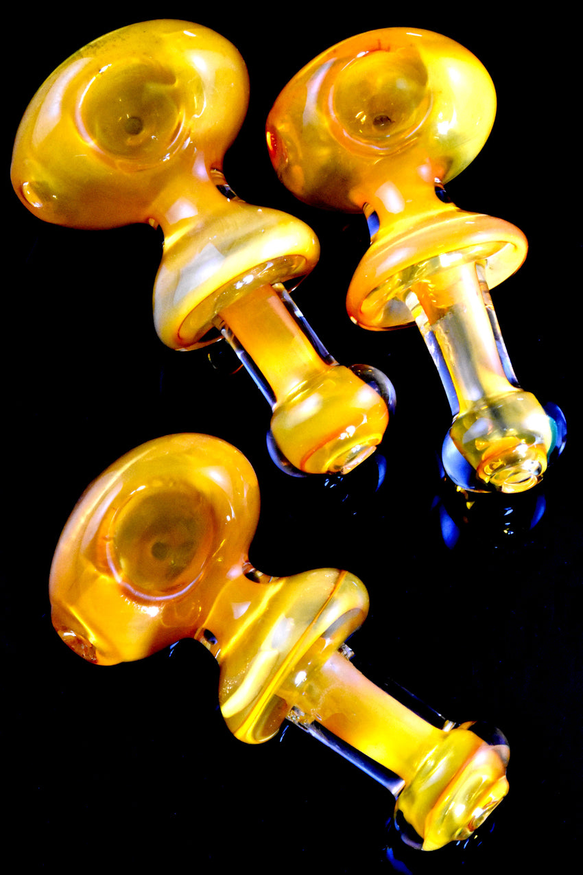 Gold Fumed Ring Glass Pipe - P2754