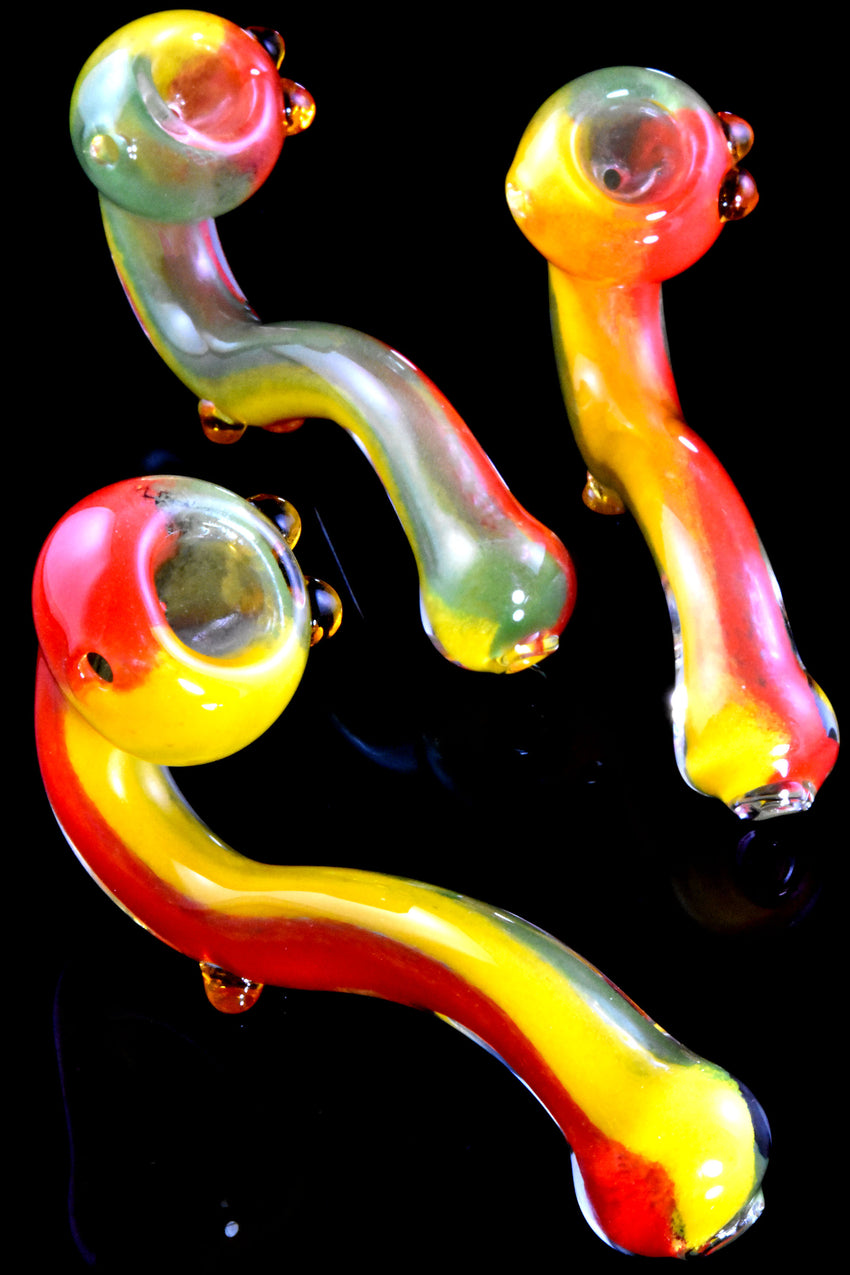 Rasta Frit Sherlock Glass Pipe - P2793