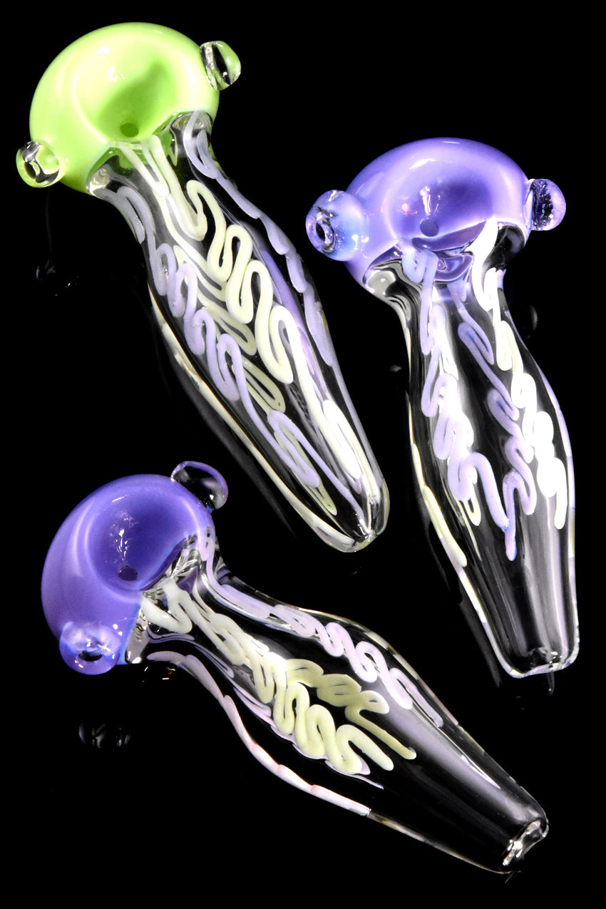 Clear Neon Colored Glass Pipe - P2802
