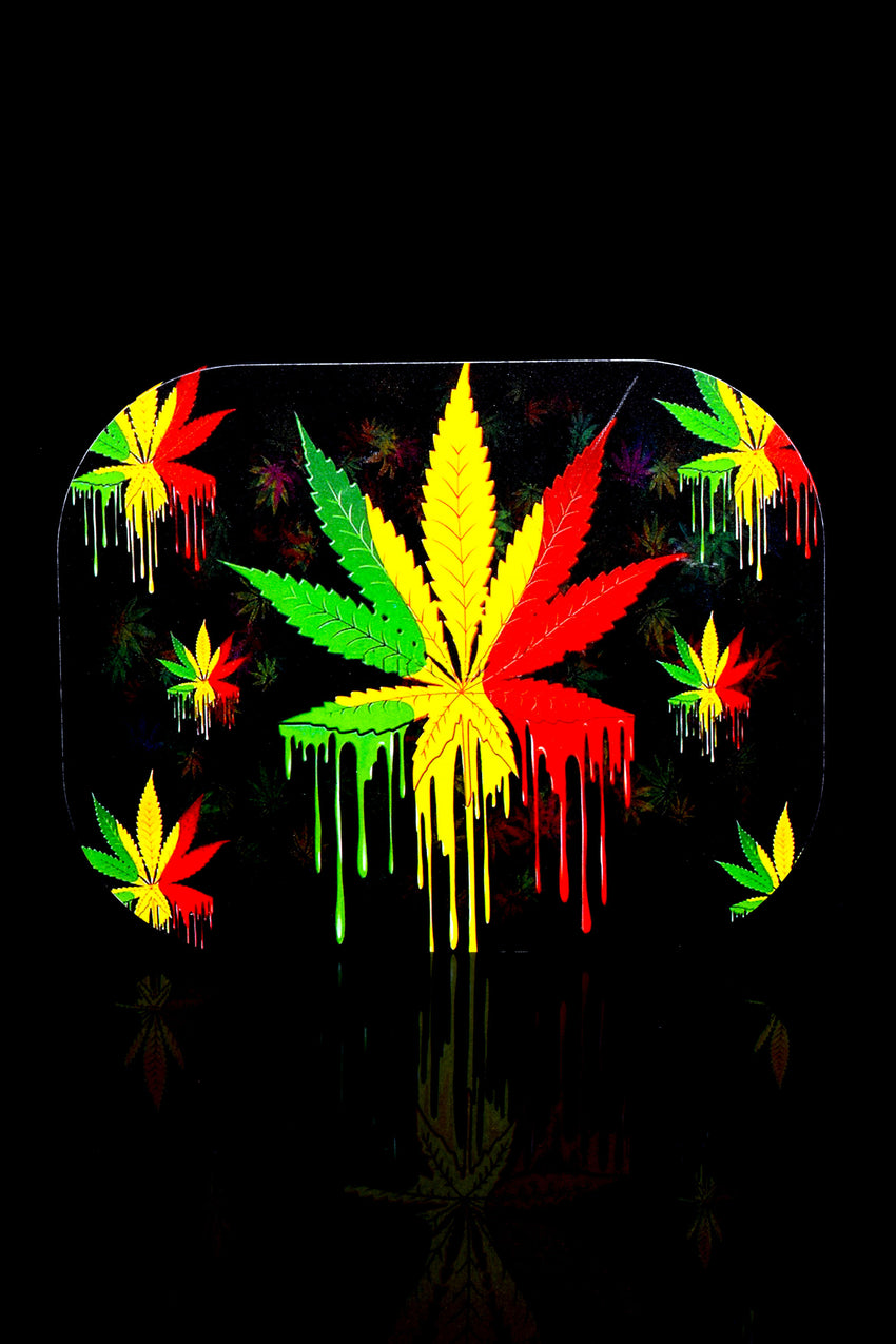 Small Art Metal Rolling Tray with Magnetic Lid - RP298
