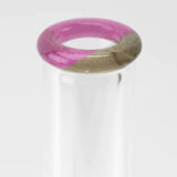 (US Made) Thick Sandblasted Glass on Glass Frosty Floral Beaker Water Pipe - WP2806