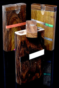 Dark Wood Dugout with Colored Design - W0248