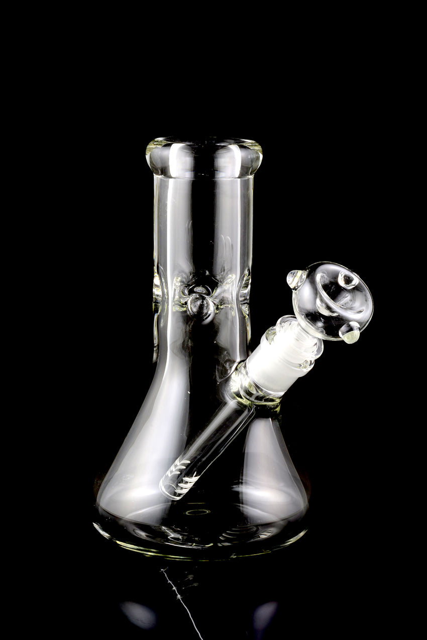 Mini 9mm Thick Clear Beaker Water Pipe - WP1433