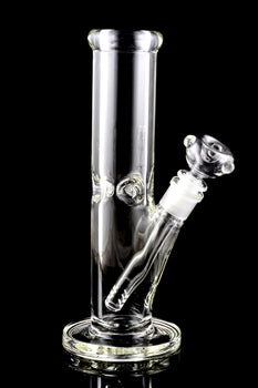 Small 9mm Thick Clear Straight Shooter Water Pipe - WP1434