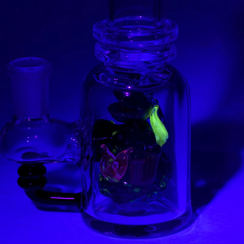 (US Made) "Save the Seas" UV Reactive Mini Beaker (No Bowl) - WP1839