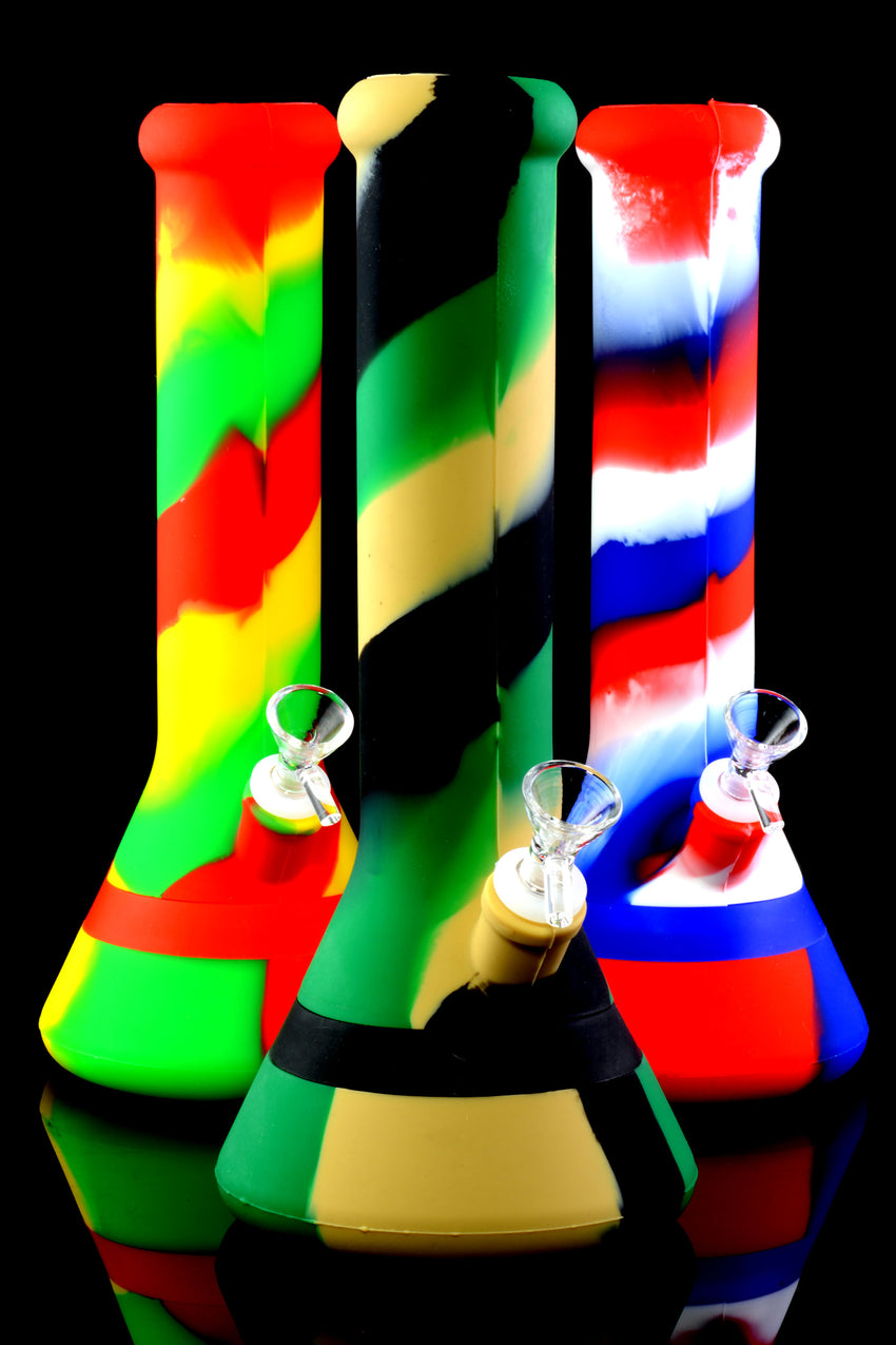 Colorful 2 Part Silicone Beaker Water Pipe - WP2176