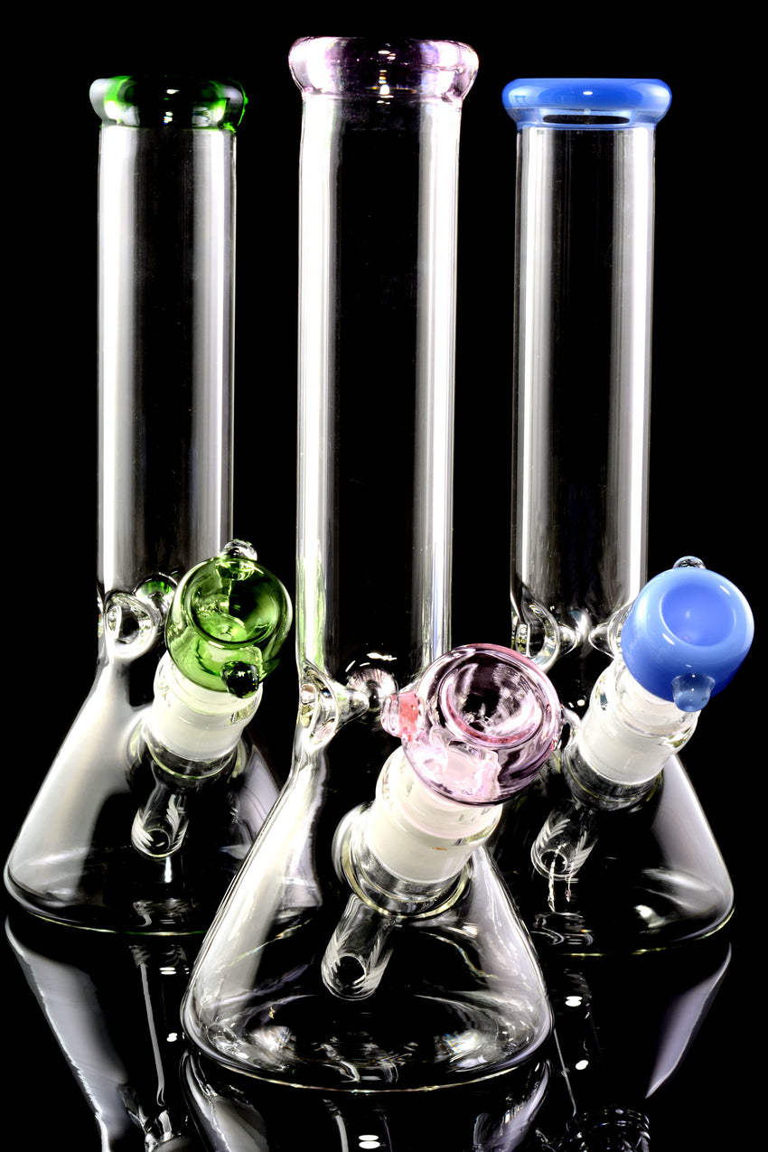 Small Colored Glass on Glass Beaker Water Pipe - WP2292