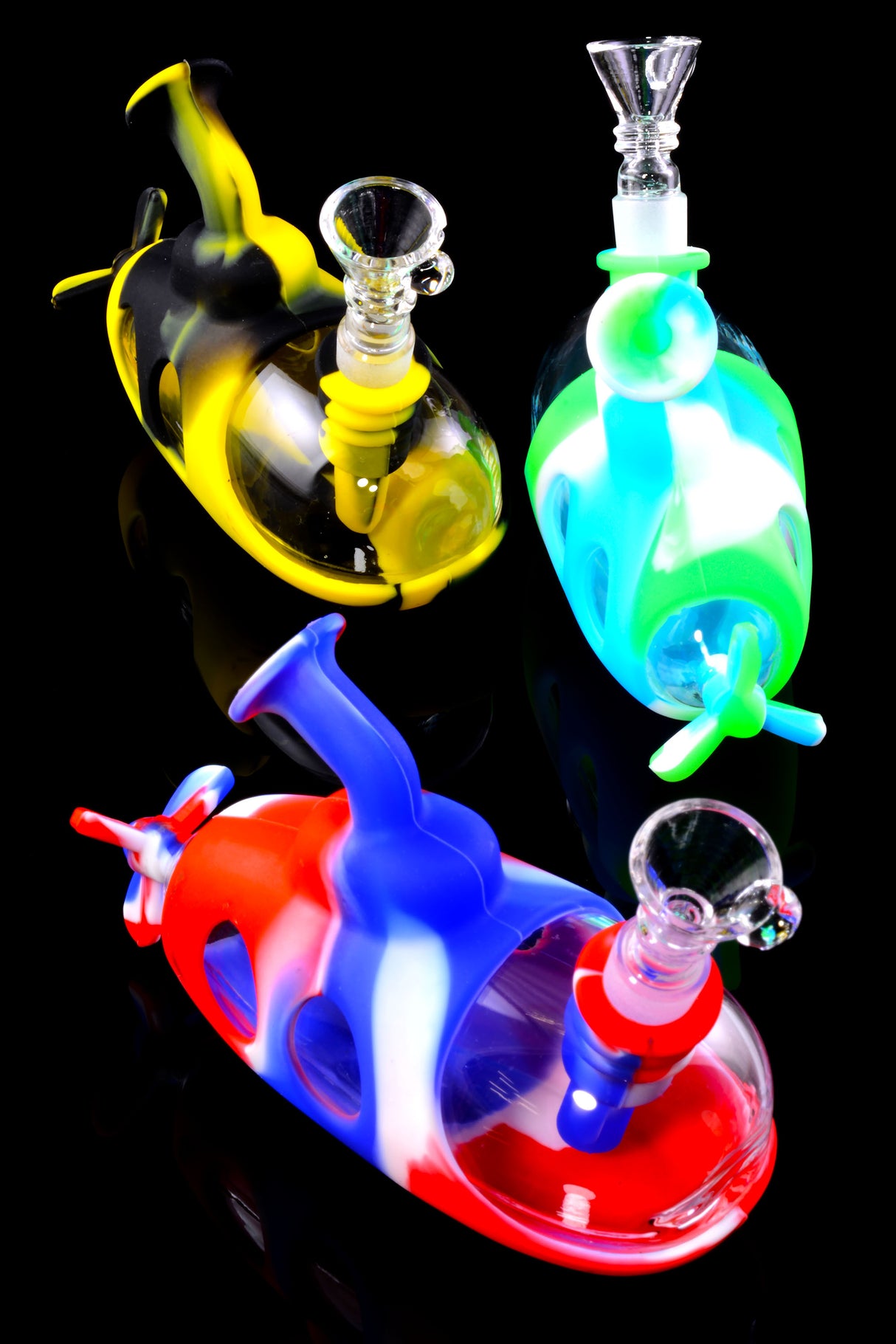 5" Colorful Silicone/Glass Submarine Water Pipe - WP2296