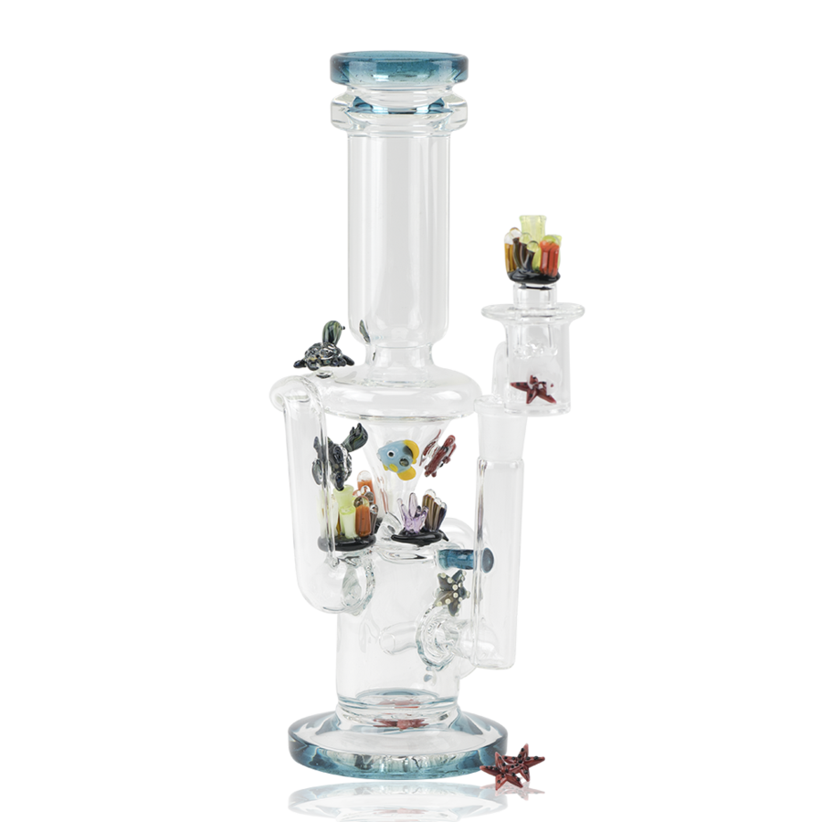 (US Made) "Under the Sea" UV Reactive Recycler Dab Rig - WP2425