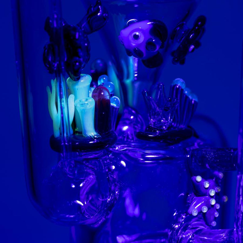 (US Made) "Under the Sea" UV Reactive Recycler Dab Rig - WP2425