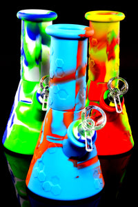Small Colorful 2 Part Silicone Beaker Water Pipe - WP2476