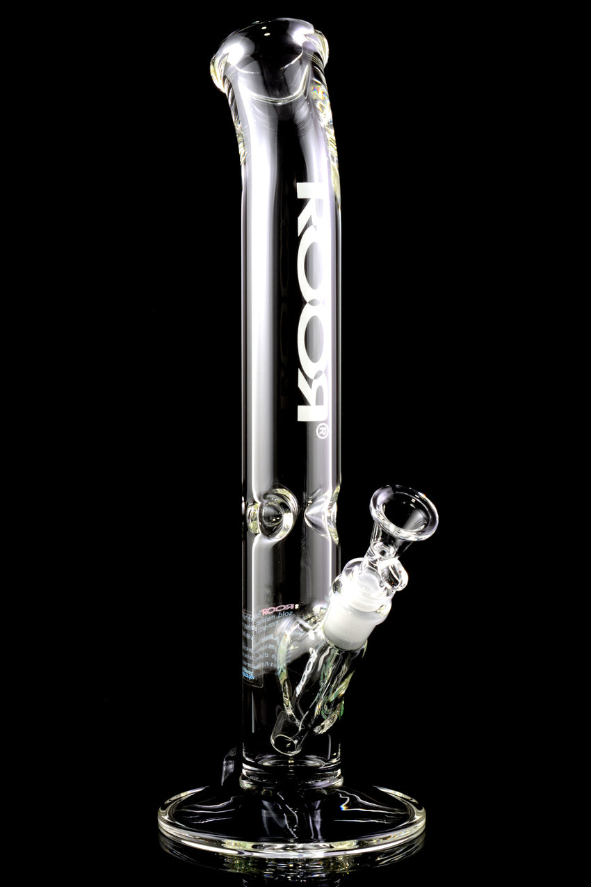 RooR Bent Neck 14" 5mm Thick Glass on Glass Straight Shooter Water Pipe - WP2487