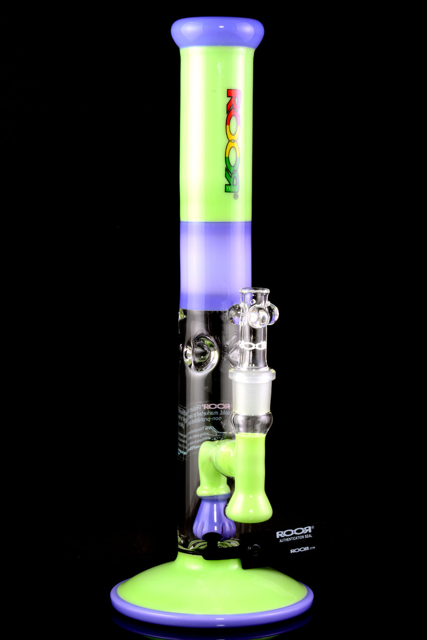 RooR Tech Colored Glass on Glass Straight Shooter Water Pipe with Perc - WP2507