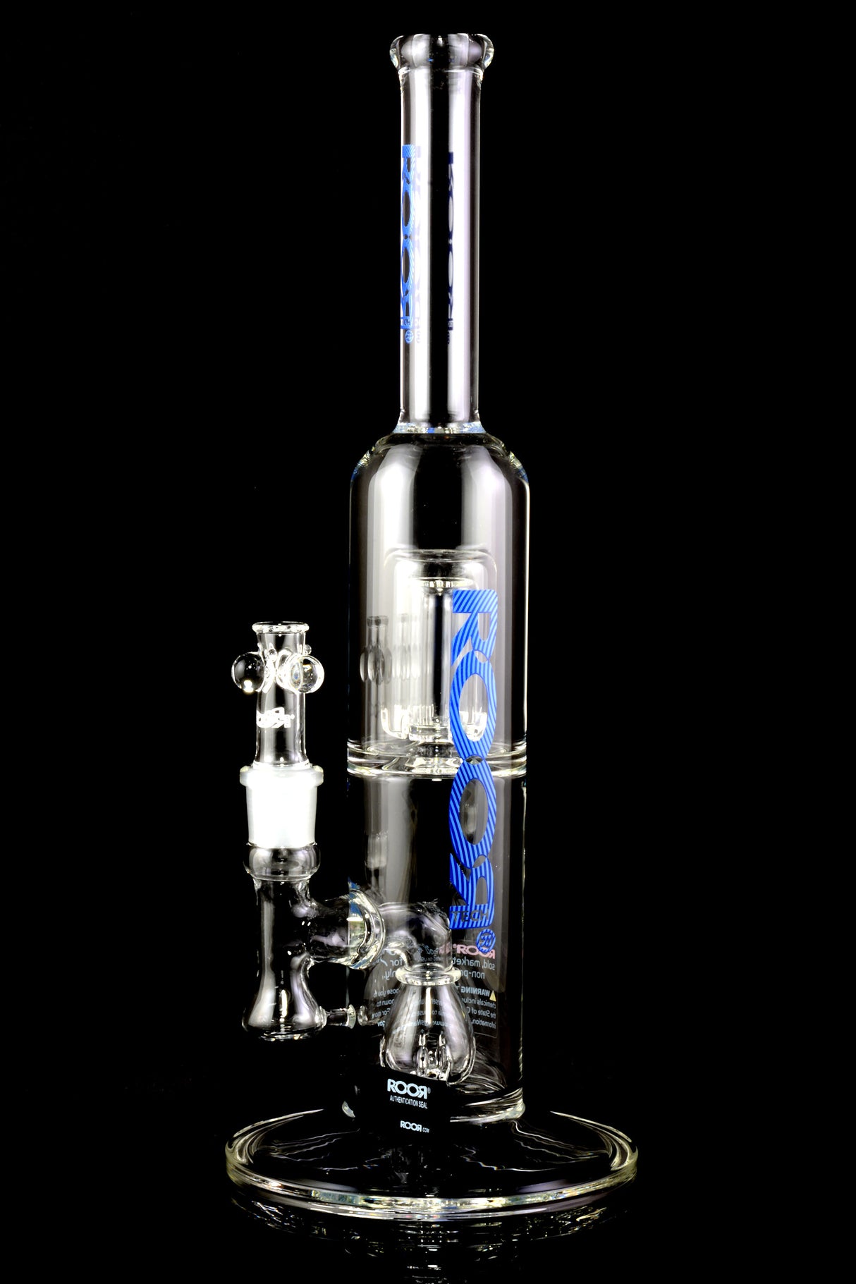 RooR Tech 15" Stemless Clear GoG Straight Shooter Water Pipe with Barrel Perc - WP2514