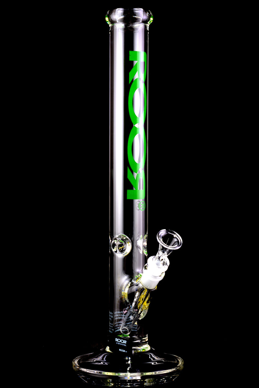 RooR 7mm Thick 18" Glass on Glass Straight Shooter Water Pipe - WP2519
